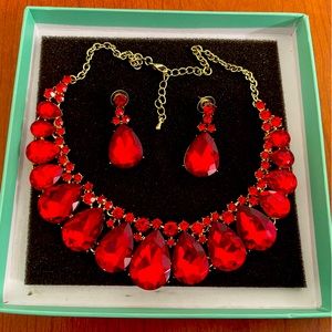 Youfir Crystal Necklace and Earrings set